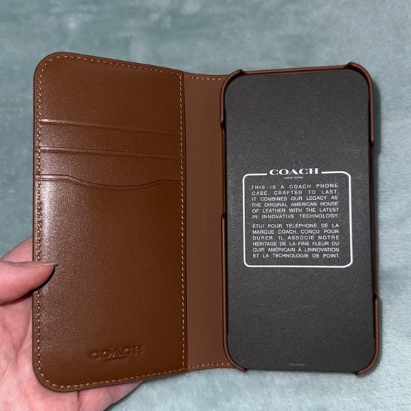 Coach Tan Folio Case with Gold Accent - Picture 13 of 16